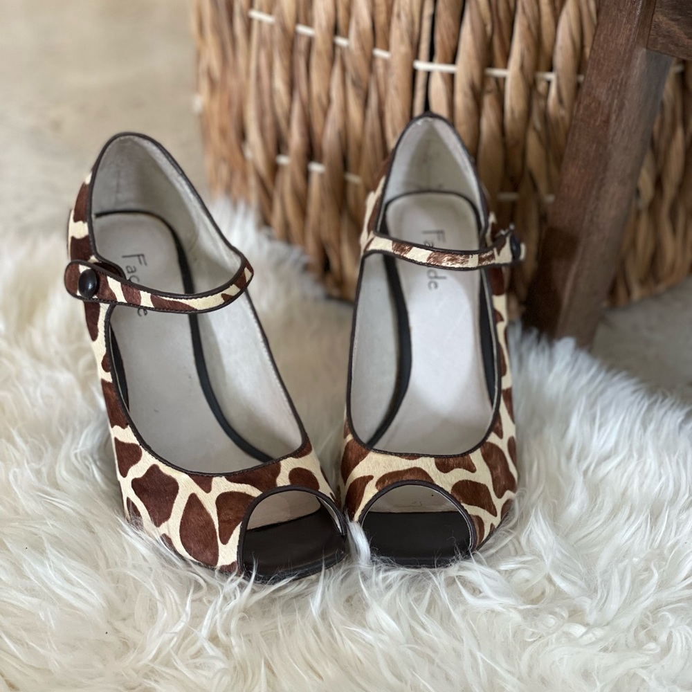 Giraffe Print Wedge Heels